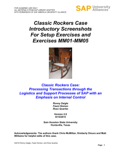 Classic Rockers Case Introductory Screenshots For Setup Exercises