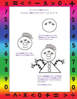 Let`s draw an odd creature. Remember: Odd numbers end in 1 &ndash; 3