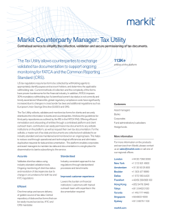 Markit Counterparty Manager: Tax Utility