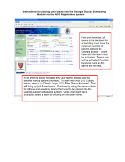 Instructions for placing your teams into the Georgia Soccer