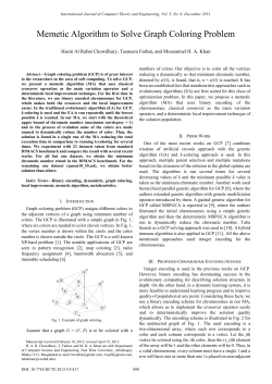 Memetic Algorithm to Solve Graph Coloring Problem