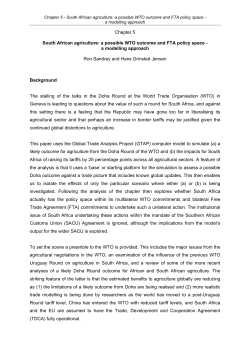 Chapter 5 South African agriculture: a possible WTO outcome and