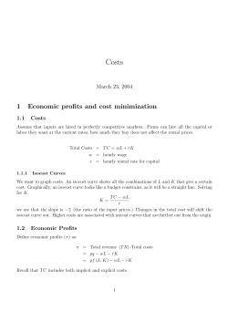1 Economic profits and cost minimization