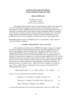 STOCHASTIC SERVER MODEL WITH LIMITED STORAGE SIZE