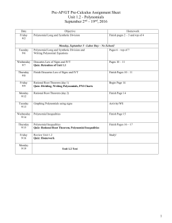 Polynomials - Fort Bend ISD