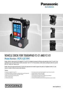 FZ-E1/X1 Vehicle Dock Spec Sheet