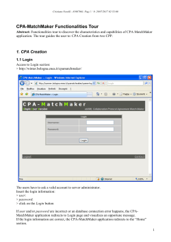 CPA-MatchMaker Functionalities Tour