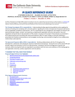 PI Quick Reference Guide - California State University, Northridge