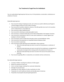Tax Treatment of Legal Fees for Individuals