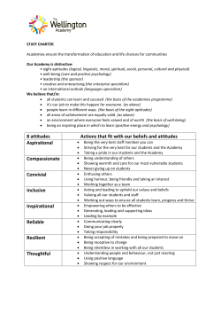 8 attitudes Actions that fit with our beliefs and attitudes Aspirational