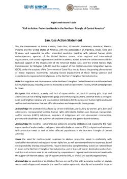 San Jos&eacute; Action Statement. High Level Round Table