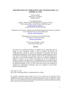 the diffusion of complementary technologies: an empirical test