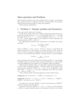 Open questions and Problems 1 Problem 1: Yamabe problem and