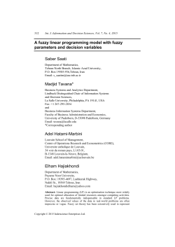 A Fuzzy Linear Programming Model with Fuzzy