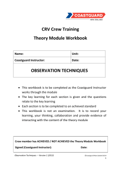 CRV Crew Training Theory Module Workbook OBSERVATION