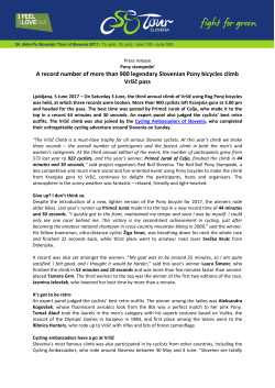 Press release - I feel Slovenia