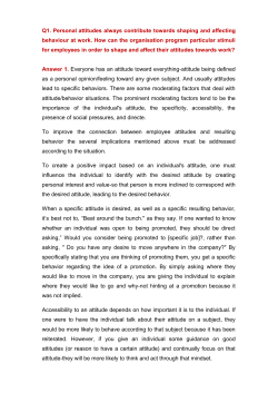 Q1. Personal attitudes always contribute towards shaping
