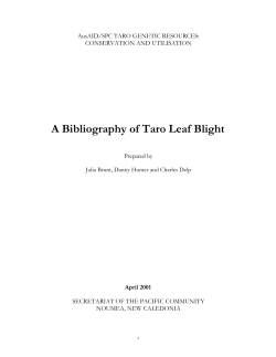 A Bibliography of Taro Leaf Blight