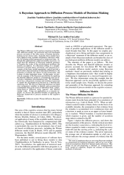 A Bayesian Approach to Diffusion Process Models of Decision