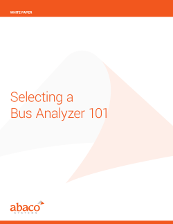 Selecting a Bus Analyzer 101