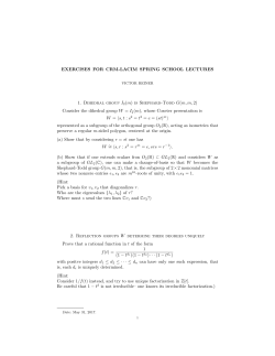 EXERCISES FOR CRM-LACIM SPRING SCHOOL - Math-UMN