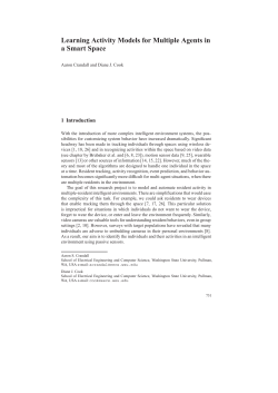 Learning Activity Models for Multiple Agents in a Smart Space