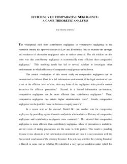 EFFICIENCY OF COMPARATIVE NEGLIGENCE : A GAME