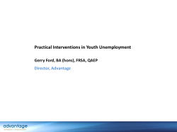 Practical Interventions in Youth Unemployment