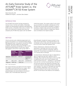 An Early Outcome Study of the ATTUNE&reg; Knee