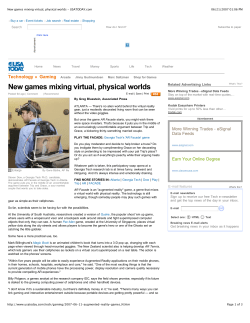 New games mixing virtual, physical worlds