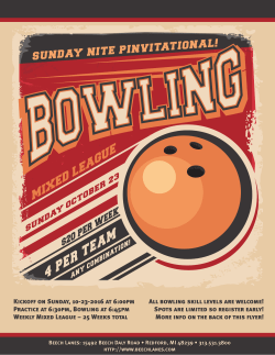 4 PER TEAM - Beech Lanes!