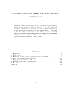 Non-horizontal submanifolds and coarea formula