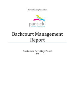 Backcourt Management Report - Partick Housing Association