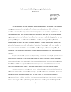 Van Fraassen`s Dutch Book Argument against Explanationism