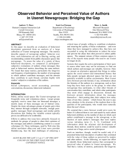 Observed Behavior and Perceived Value of Authors in Usenet