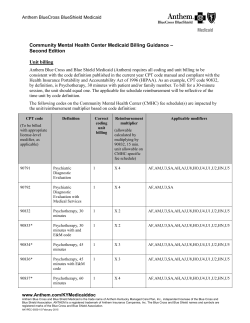 CMHC Medicaid Billing Guidance Second Edition