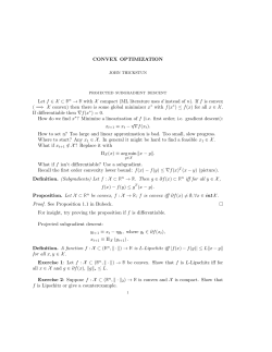 CONVEX OPTIMIZATION projected subgradient descent Let f &isin;X