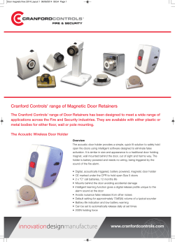 Cranford Controls` range of Magnetic Door Retainers