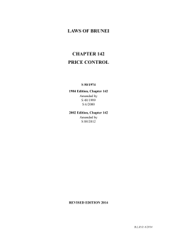 BLRO 6 of 2014 - (FINAL) - Price Control Act (Chapter 142).fm