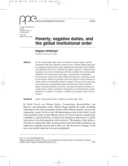 Poverty, negative duties, and the global institutional order