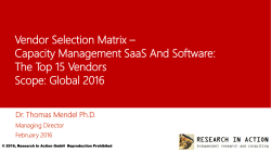 Vendor Selection Matrix – Capacity Management