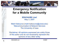 Emergency Notification for a Mobile Community