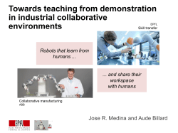 Towards teaching from demonstration in industrial