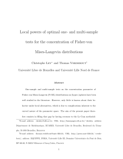 Local powers of optimal one- and multi