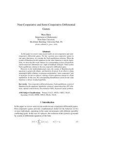 Non-Cooperative and Semi-Cooperative Differential Games