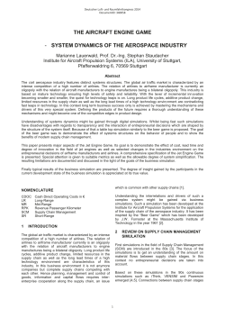 The Aircraft Engine Game - System Dynamics of the