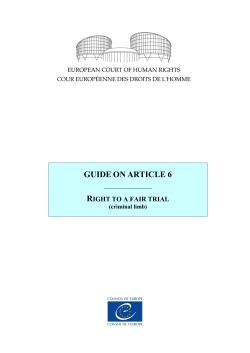 Guide on Article 6: Rights to a fair trial (criminal limb) - Coe