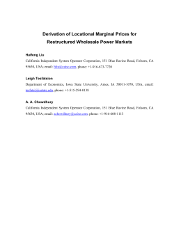 Derivation of Locational Marginal Prices for Restructured Wholesale