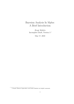 Bayesian Analysis In Mplus: A Brief Introduction