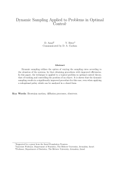 Dynamic sampling applied to problems in optimal control